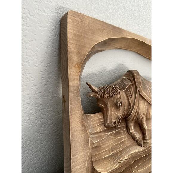 FARMER Folk Art Wooden Wall Decor - Alder Wood Hand Carved Tree - Ukrainian Farm - Picture 8 of 9